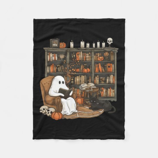 Couverture Polaire Ghost Reading Livres Librairie Enseignant Hallowee (Devant)