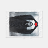 Couverture Polaire Ghost Red Heart Hands Y Face Halloween Valentines  (Devant (Horizontal))