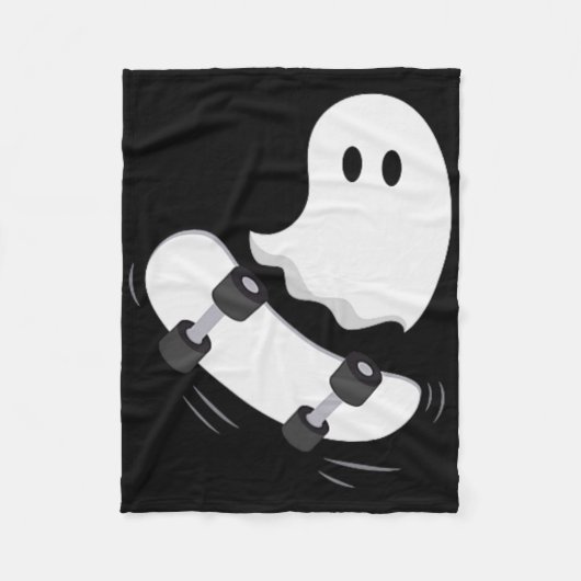 Couverture Polaire Ghost Skateboard Lazy Halloween Costume amusant Sk (Devant)
