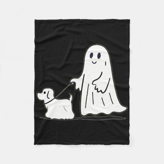 Couverture Polaire Ghost Walking Chien Ghostile Drôle Halloween Chien (Devant)