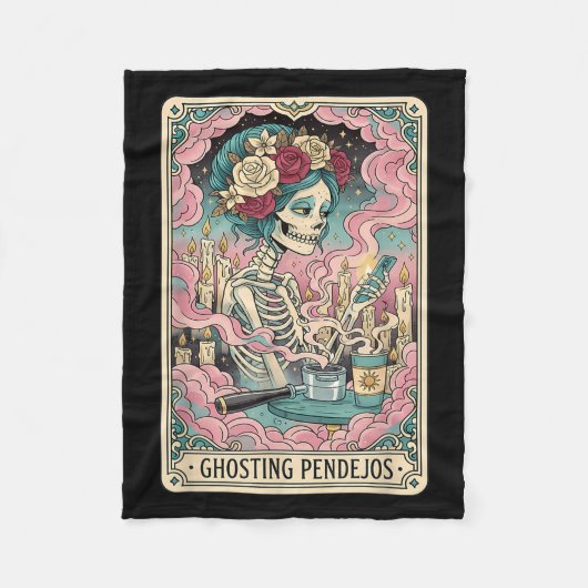 Couverture Polaire Ghosting Pendejos Funny Día De Los Muertos Tarot C (Devant)