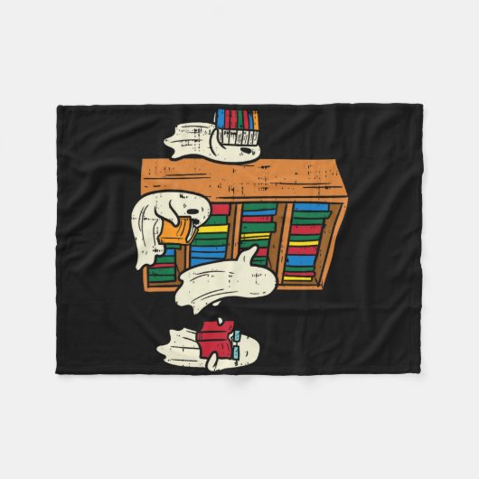 Couverture Polaire Ghosts Lecture Livres Enseignant Halloween Bibliot (Devant (Horizontal))
