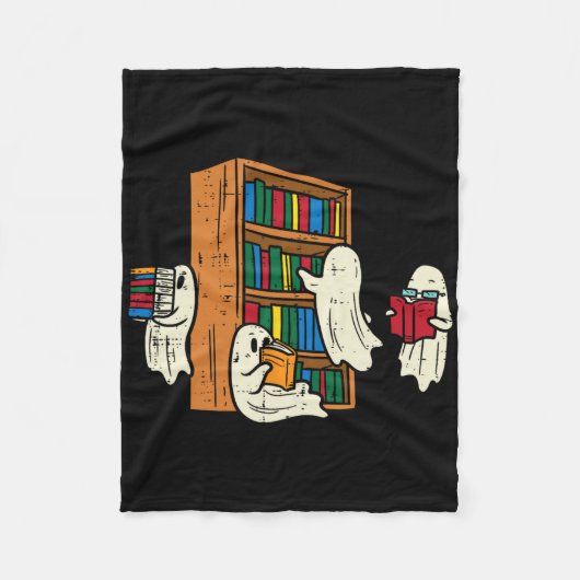 Couverture Polaire Ghosts Lecture Livres Enseignant Halloween Bibliot (Devant)