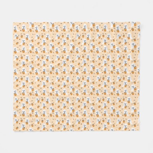Couverture Polaire Ghosts Trick Ou Traiter Candy Motif Orange (Devant (Horizontal))