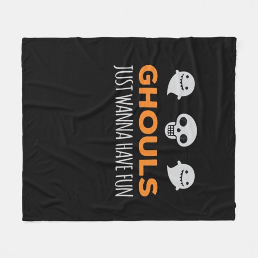 Couverture Polaire Ghouls veut juste s'amuser Automne esthétique (Devant (Horizontal))