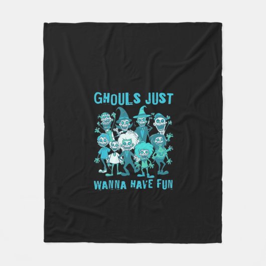 Couverture Polaire Ghouls veut juste s'amuser - Design Éffrayant Grap (Devant)