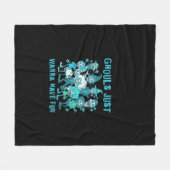 Couverture Polaire Ghouls veut juste s'amuser - Design Éffrayant Grap (Devant (Horizontal))