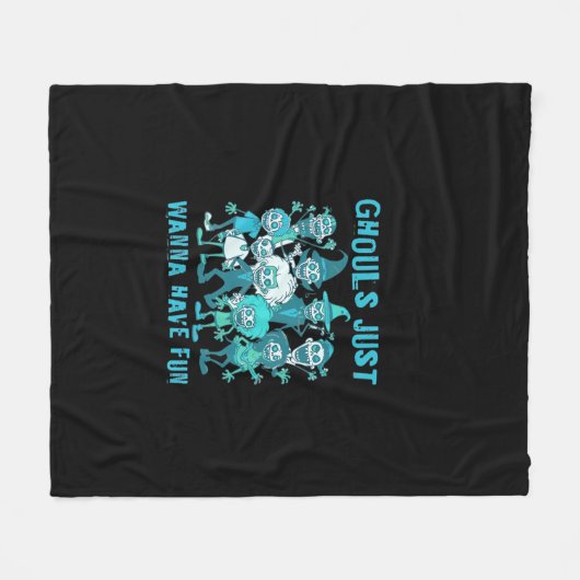 Couverture Polaire Ghouls veut juste s'amuser - Design Éffrayant Grap (Devant (Horizontal))