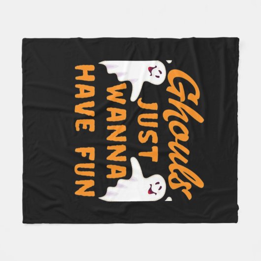 Couverture Polaire Ghouls veut juste s'amuser drôle automne (Devant (Horizontal))