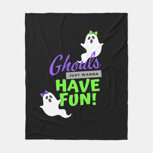 Couverture Polaire Ghouls veut juste s'amuser drôle automne (Devant)