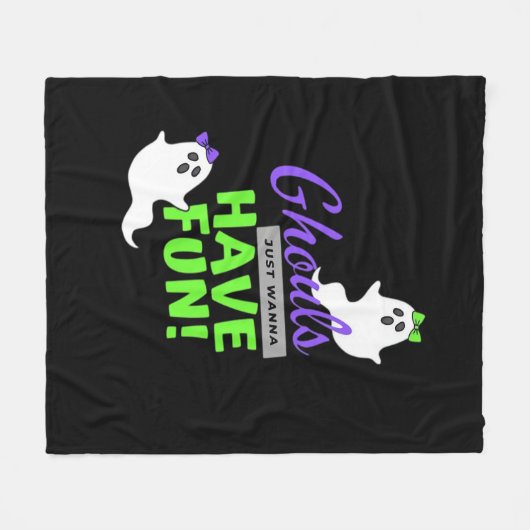 Couverture Polaire Ghouls veut juste s'amuser drôle automne (Devant (Horizontal))