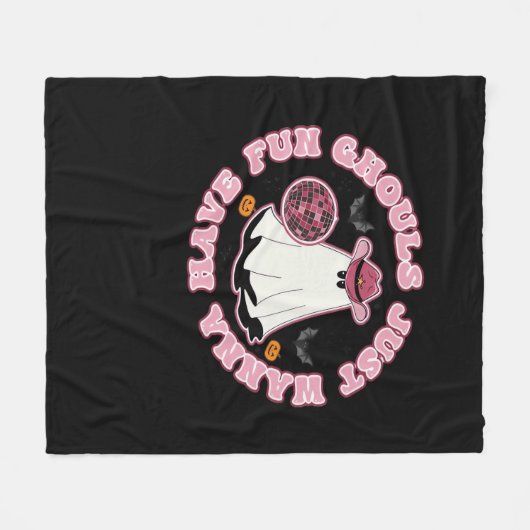 Couverture Polaire Ghouls veut juste s'amuser (Hallowee de style occi (Devant (Horizontal))