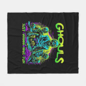 Couverture Polaire Ghouls veut juste s'amuser - Halloween Sloth Desig (Devant (Horizontal))