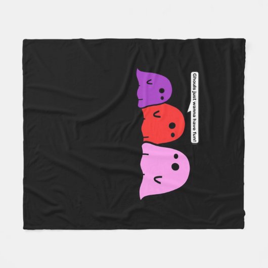 Couverture Polaire Ghouls veut juste s'amuser Halloween Trending Feed (Devant (Horizontal))