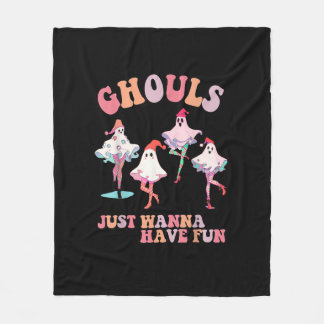 Couverture Polaire Ghouls veut juste s'amuser Retro Halloween Christm