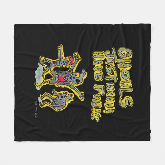 Couverture Polaire Ghouls veut juste s'amuser Slogan Éffrayant (Devant (Horizontal))