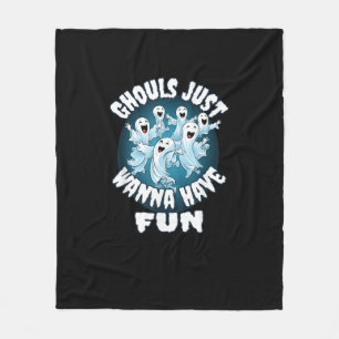 Couverture Polaire Ghouls veut juste s'amuser Sloth Halloween