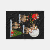 Couverture Polaire Ghound Dog Santa Sleigh Flying Funny Magical Chris (Devant (Horizontal))