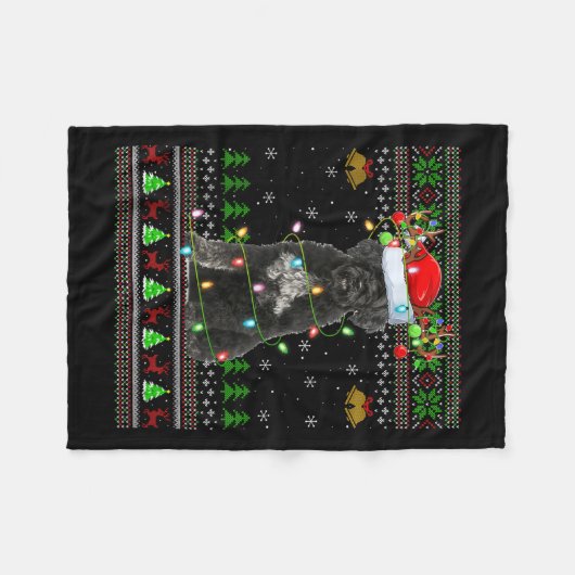 Couverture Polaire Giant Schnauzer Dog Ugly Christmas Sweaters Holida (Devant (Horizontal))