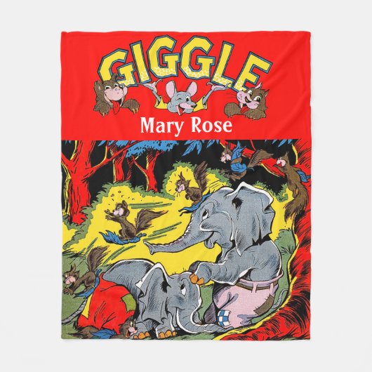 Couverture Polaire Giggle Animal Elephant Comics Vintages (Devant)