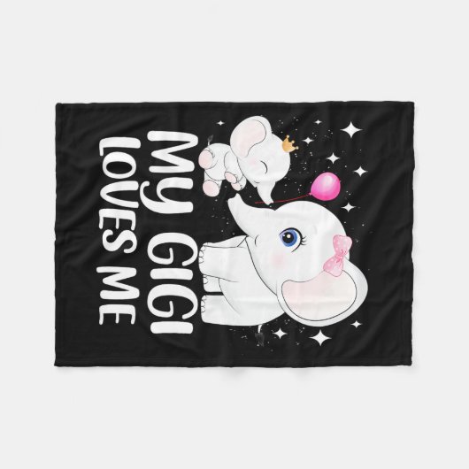 Couverture Polaire Gigi M'Aime Jolie Aiguille Éléphante Pour Les Enfa (Devant (Horizontal))