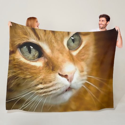 Couverture Polaire Gingembre adorable Tabby Chat Poster Portrait anim (En situation)