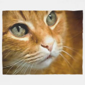 Couverture Polaire Gingembre adorable Tabby Chat Poster Portrait anim (Devant (Horizontal))