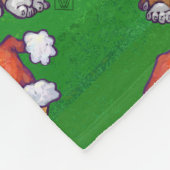 Couverture Polaire Ginger Chat Noël Sur Vert (Coin)