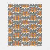 Couverture Polaire Ginger Floral Orange Chat Énergie (Devant)