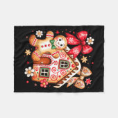 Couverture Polaire Gingerbread Christmas Bow Christmas House Retro Co (Devant (Horizontal))