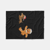 Couverture Polaire Gingerbread Cookie Chasing Dachshund Christmas Dog (Devant (Horizontal))
