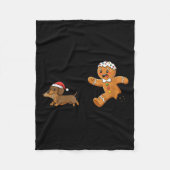 Couverture Polaire Gingerbread Cookie Chasing Dachshund Christmas Dog (Devant)