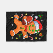 Couverture Polaire Gingerbread Cookie Playing Football Merry Christma (Devant (Horizontal))