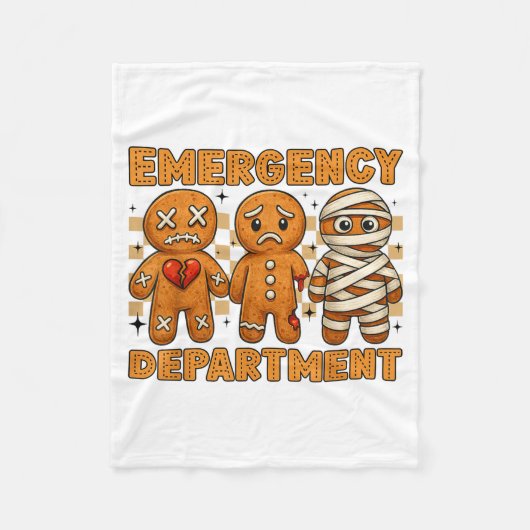 Couverture Polaire Gingerbread Emergency Department Christmas Nurse D (Devant)