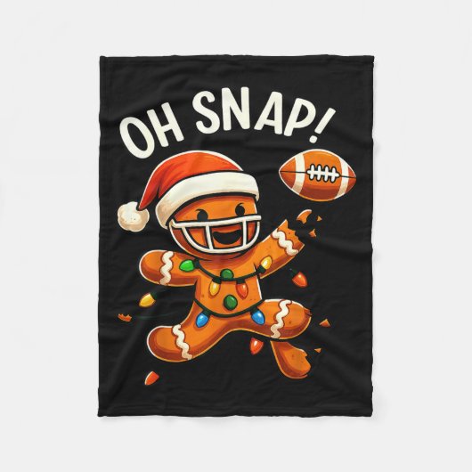 Couverture Polaire Gingerbread Football Oh Snap Christmas Lights Desi (Devant)