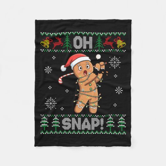 Couverture Polaire Gingerbread Golf Christmas Cookie Oh Snap Santa Ug (Devant)