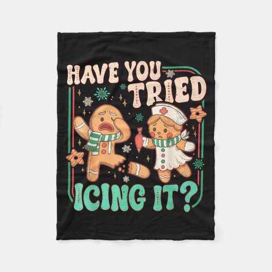 Couverture Polaire Gingerbread Have You Tried Icing It Funny Christma (Devant)