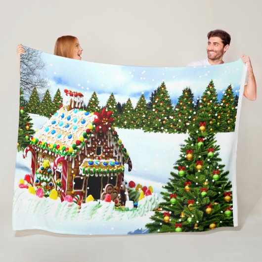 COUVERTURE POLAIRE GINGERBREAD MAISON (En situation)