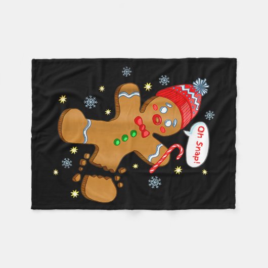 Couverture Polaire Gingerbread Man Cookie Ugly Sweater Oh Snap Christ (Devant (Horizontal))