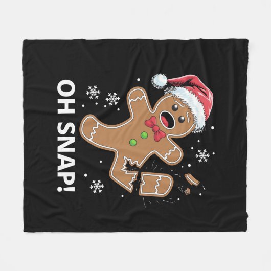 Couverture Polaire Gingerbread Man Oh Snap Christmas Funny Cookie (Devant (Horizontal))