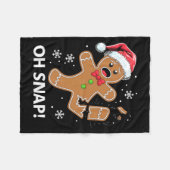 Couverture Polaire Gingerbread Man Oh Snap Christmas Funny Cookie  (Devant (Horizontal))