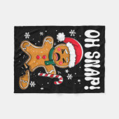 Couverture Polaire Gingerbread Man Oh Snap Christmas Funny Cookie Bak (Devant (Horizontal))