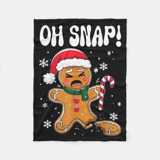 Couverture Polaire Gingerbread Man Oh Snap Christmas Funny Cookie Bak (Devant)