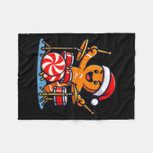 Couverture Polaire Gingerbread Man Playing Drums  (Devant (Horizontal))