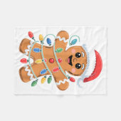 Couverture Polaire Gingerbread Man Tangled Christmas Lights  (Devant (Horizontal))