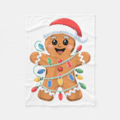 Couverture Polaire Gingerbread Man Tangled Christmas Lights  (Devant)