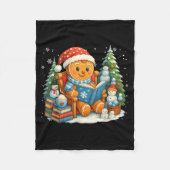 Couverture Polaire Gingerbread Reading Book Lovers Christmas Bookworm (Devant)