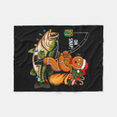 Couverture Polaire Gingerbread Riding B Fish Christmas Fishing Xmas P (Devant (Horizontal))