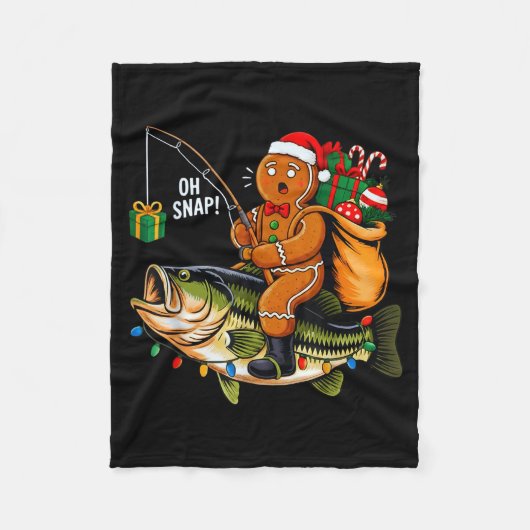 Couverture Polaire Gingerbread Riding B Fish Christmas Fishing Xmas P (Devant)