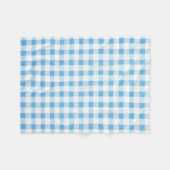 Couverture Polaire Gingham Bleu Bébé (Devant (Horizontal))